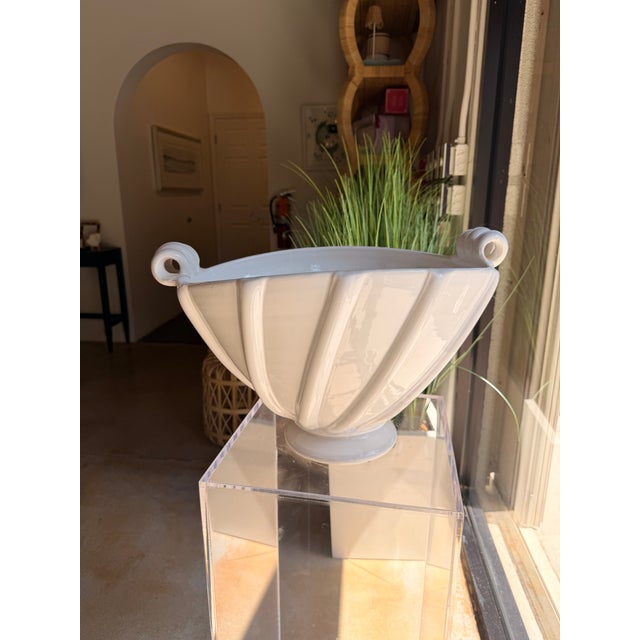 Contemporary Abigails Italy Ceramic White Decorative Bowl For Sale - Image 3 of 6