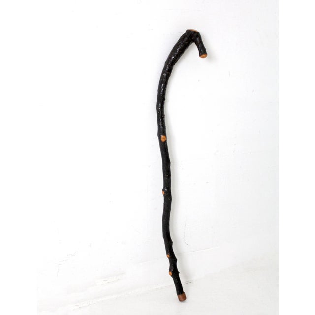 Brown Vintage Rustic Wood Walking Stick For Sale - Image 8 of 9