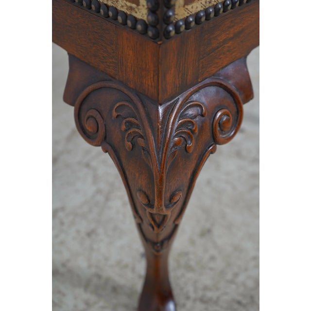 Brown Maitland Smith Tack Head Trim Leather Accent Chest For Sale - Image 8 of 12