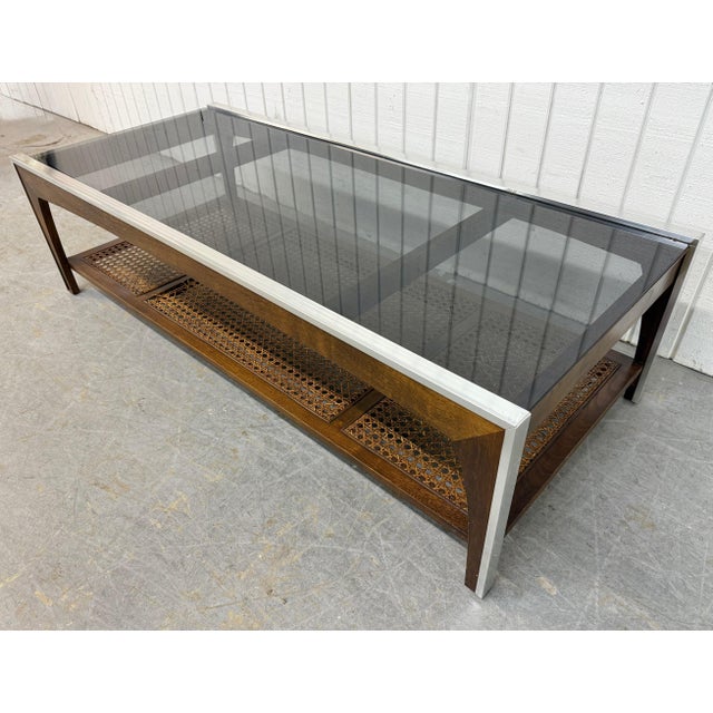 Mid-Century Modern Mid-Century Modern Smoked Glass Coffee Table For Sale - Image 3 of 7