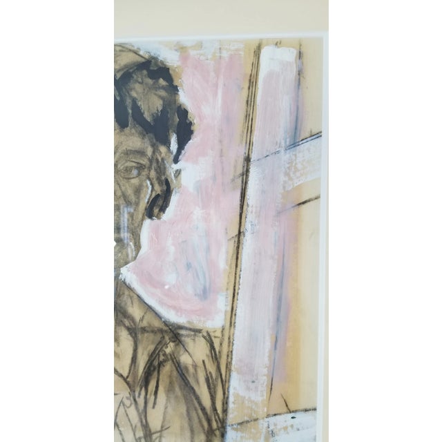 Black Vintage Abstract Female Portrait Painting For Sale - Image 8 of 11