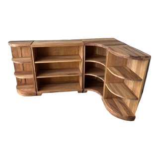 1960s Mid Century Modern Corner Bookshelf Set For Sale