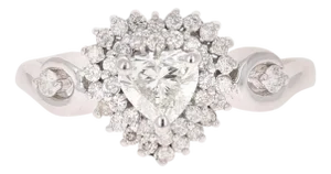 0.81 Carat Diamond 14 Karat White Gold Engagement Ring, Size 7
