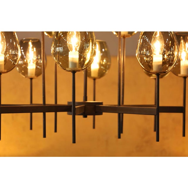 Lightolier Chandelier With Eight Arms and 16 Glass Bulbs For Sale - Image 11 of 11