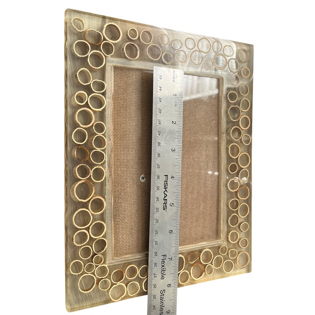 Vintage Lucite & Bamboo Slice Picture Frame for 5"x7" Picture – Crespi Organic Modern / Coastal Style For Sale In Jacksonville, FL - Image 6 of 8