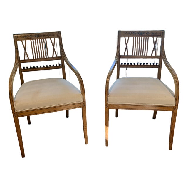 Pair of Antique Empire Chairs For Sale