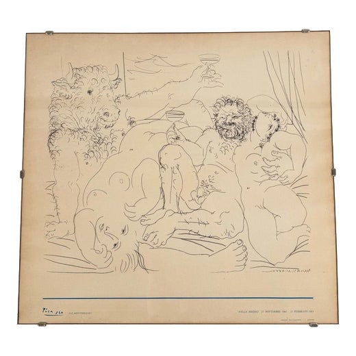 Vintage Picasso at Villa Medici Exhibition Poster, 1983 For Sale