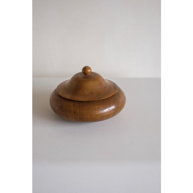 Handcrafted Wooden Lidded Bowl, in Very Good conditions. Designed 1970 to 1979