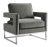Metal Avery Grey Velvet Chair with Silver Frame For Sale - Image 7 of 7