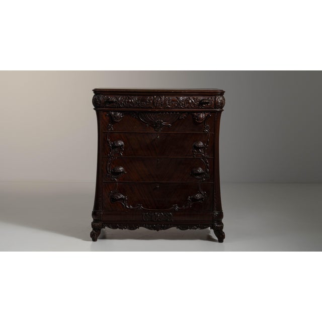 19th Century French Dark Brown Louis XV Ornate Chest of Drawers For Sale - Image 10 of 15