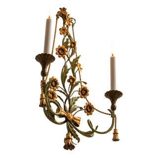 Vintage Italian Florentine Wall Candleholder, 1960s For Sale