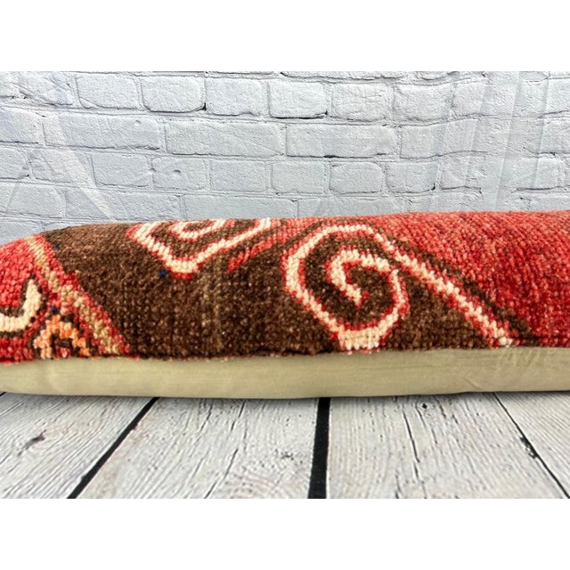 Turkish 12 x 46 Lumbar Rug Pillow Grand Bazaar Turkish Pillow Cushion Cover For Sale - Image 3 of 4