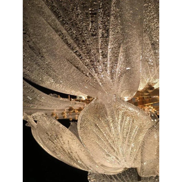 Italian Murano Glass Leave Flush Mount Chandelier For Sale - Image 15 of 18