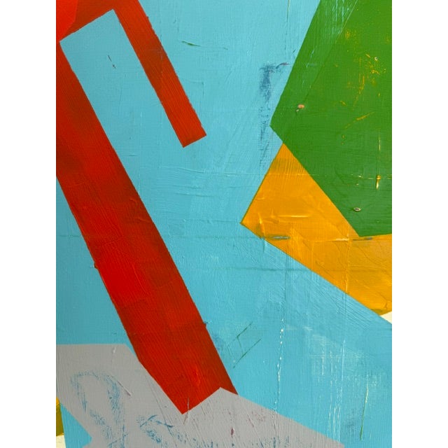 Paint Large Color Block Geometric Acrylic Painting – Modern Abstract Canvas Art For Sale - Image 7 of 11
