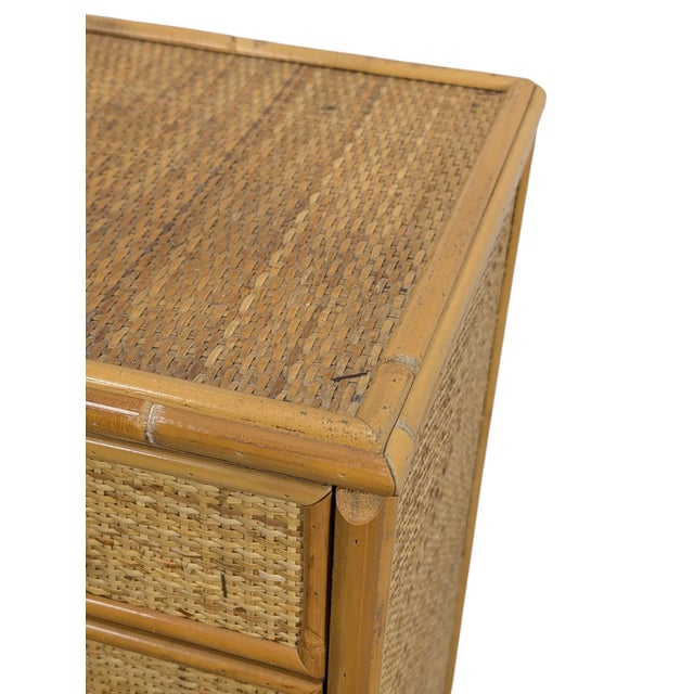 1960s Wicker Cabinet with 3 Doors and 2 Drawers, 1970s For Sale - Image 5 of 12