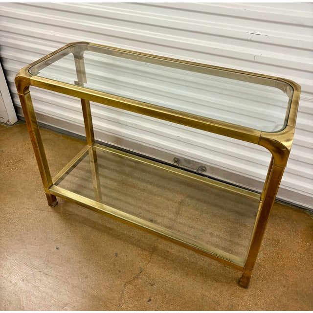 Vintage Brass Console Table After Mastercraft For Sale - Image 9 of 10