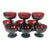 1920s Antique Art Deco Boho Chic Hollywood Regency Ruby Red Champagne Coupes - Set of 9 For Sale