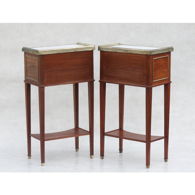 Wood Louis XVI Revival Nightstands, 1950s, Set of 2 For Sale - Image 7 of 11