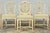 Gustavian (Swedish) Set of 8 Late 19th Century Gustavian Style Chairs in Olive Green Floral Fabric For Sale - Image 3 of 18