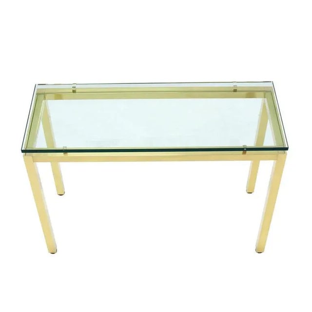 Mid 20th Century Vintage Mid Century Brass and Glass Console Table For Sale - Image 5 of 8