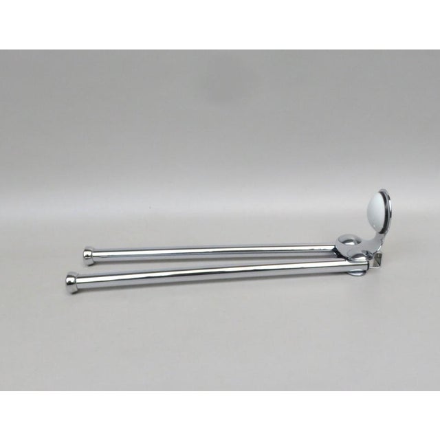 Space Age Bathroom Set in Chrome-plated Brass and Porcelain, 1970s, Set of 4 For Sale - Image 3 of 18