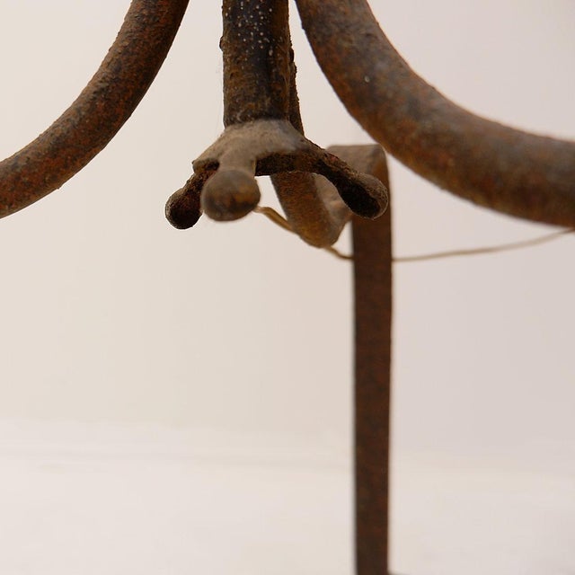 Tripod Floor Lamp in Wrought Iron For Sale - Image 10 of 14