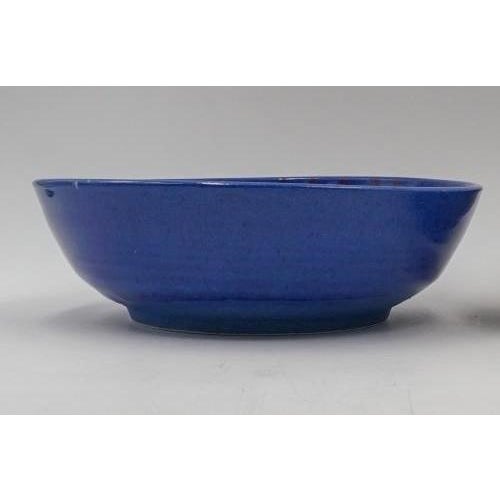 1997 Harding Black Pottery Bowl Red Blue Crystalline Starburst Glaze For Sale - Image 4 of 6