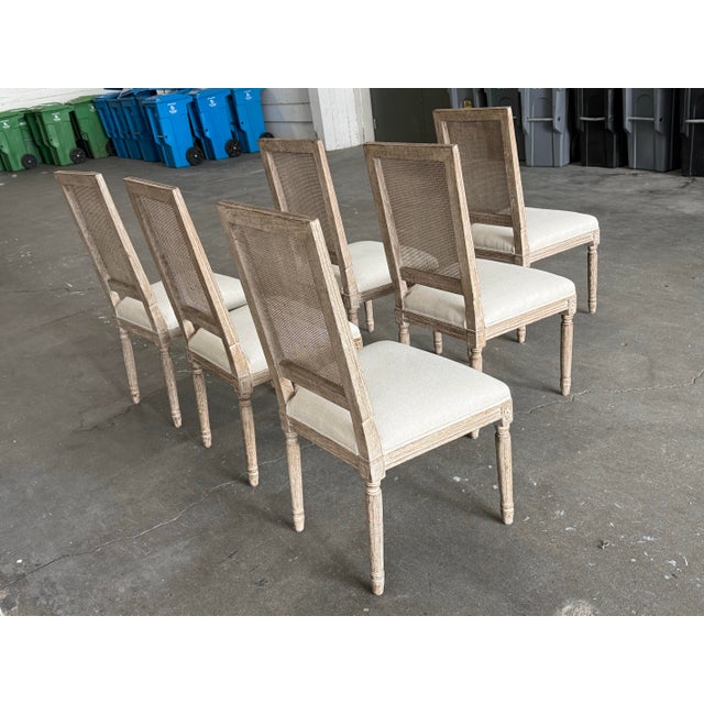 Restoration Hardware Restoration Hardware Vintage French Square Cane Back Dining Side Chairs, Set of Six For Sale - Image 4 of 11
