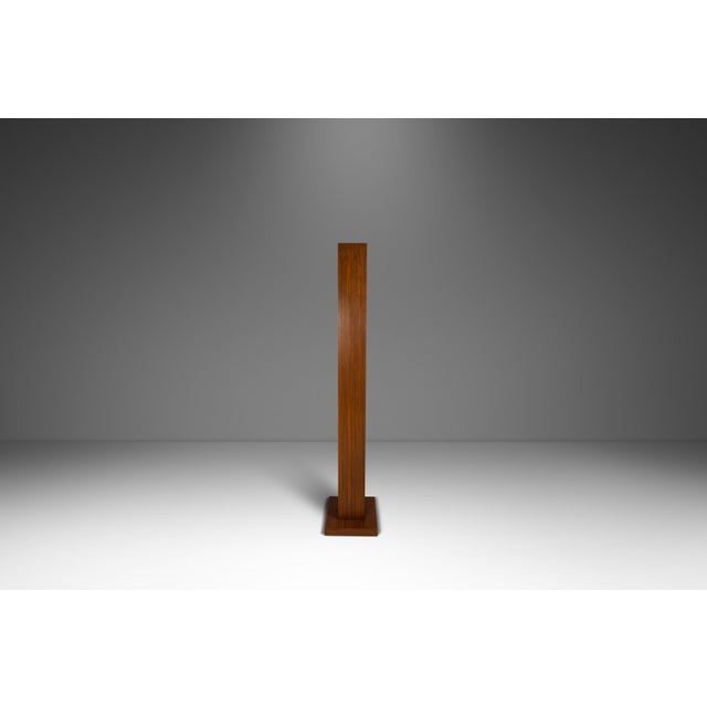 Brown 1960s Mid-Century Modern Freestanding Architectural Tower Floor Lamps in Oak After Frank Llyod Wright, Usa - Set of 2 For Sale - Image 8 of 18