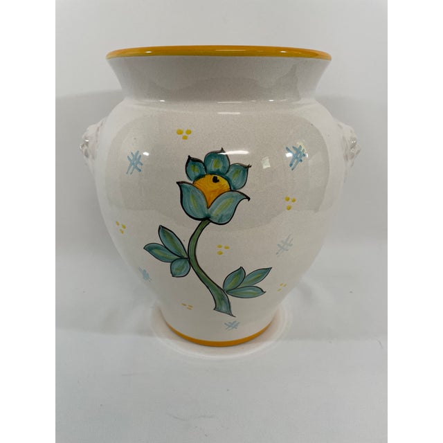 Mid-Late 20th Century Vintage Italian Majolica Cachepot Planter, Deruta Style For Sale - Image 6 of 18