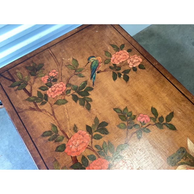 Elegant Asian Painted Coffee Table For Sale - Image 4 of 12