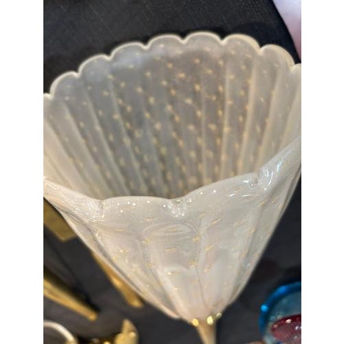 Metal Brass and Glass Murano Wall Sconces, 1990, Set of 2 For Sale - Image 7 of 15