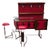 Vintage Space Age Rosewood and Red Lounge Bar, 1970s, Set of 4 For Sale