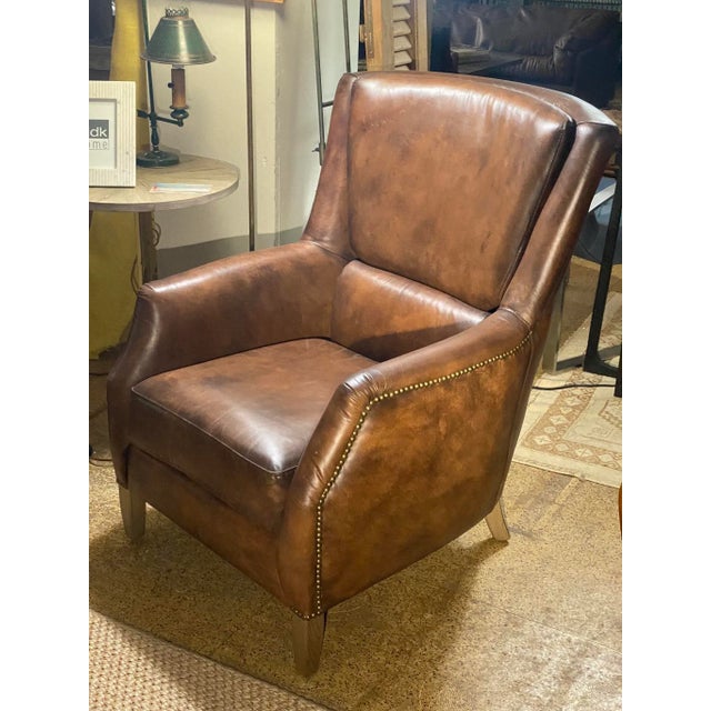 Timothy Oulton “Vintage Coffee Leather” Chair For Sale - Image 11 of 13