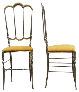 Set of Chiavarina Brass Chairs, 1950s