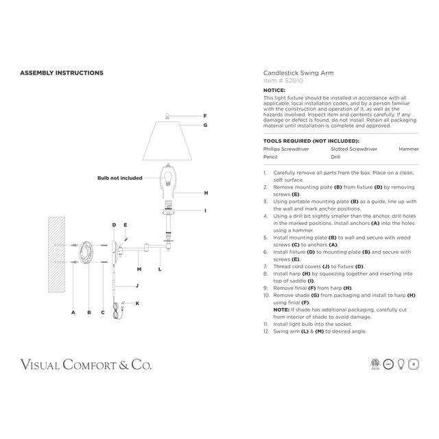 Traditional Studio VC for Visual Comfort Signature Candlestick Swing Arm in Polished Nickel with Linen Shade For Sale - Image 3 of 4