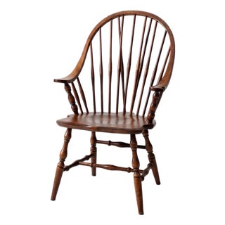 Antique American Windsor Brace Back Armchair For Sale