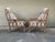 DESCRIPTION: Pair of large scale wing back lounge or club chairs made by McGuire of San Francisco. Pickled gray/brown...