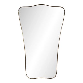 Pair of 1960s Italian Modern Gio Ponti Inspired Brass Mirrors For Sale