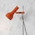 Chrome-plated steel tubular shaft, orange lacquered metal spotlight: rotating, adjustable, and height-adjustable (slides...