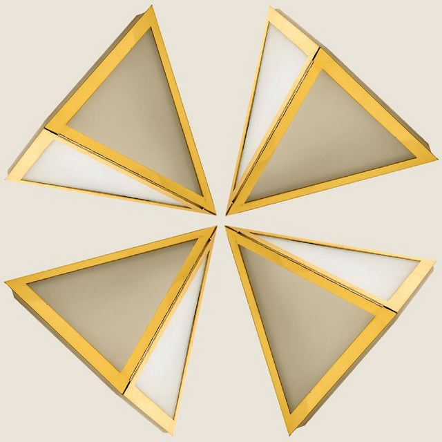 White Triangle Glass Wall Light from Limburg, 1970s For Sale - Image 8 of 16