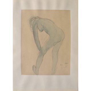 Auguste Rodin, Young Nude Model Stretching, Signed Engraving For Sale
