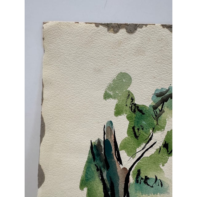 Henry Emil Salloch Original Watercolor on Paper Urban Townscape. For Sale - Image 4 of 7