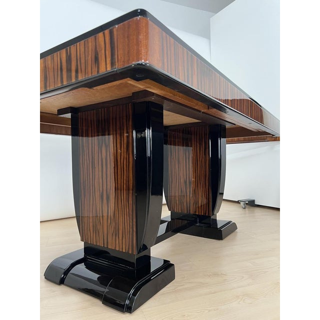 French Art Deco Expandable Dining Room Set, 1930, Set of 9 For Sale - Image 14 of 18