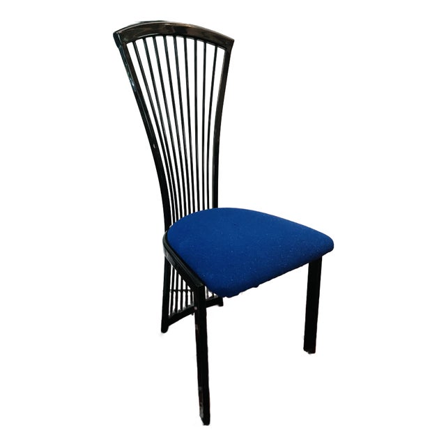 Dining Chair Highback Italian Style in Blue For Sale