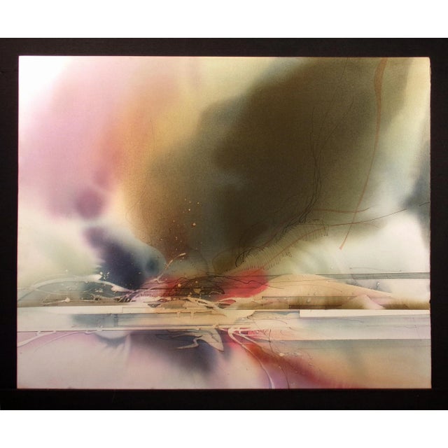 Large original abstract watercolor painting. This painting is different in that it is signed both ways, so it can be...