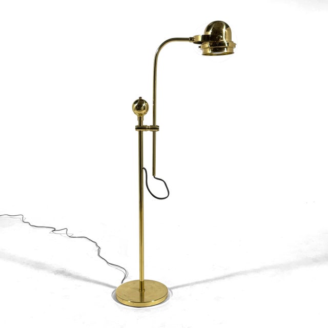 Brass Pharmacy Adjustable Floor Lamp For Sale In Chicago - Image 6 of 12