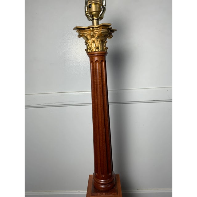 1990s 1995 David Linley Neoclassical Corinthian Column Table Lamp For Sale - Image 5 of 13