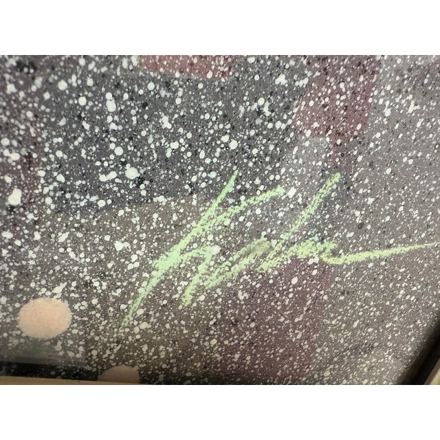 Robin's Egg Blue Original 80s Post Modern Memphis Pointillism/ Pointelle Art by Alfie Kohn (Signed) For Sale - Image 8 of 10