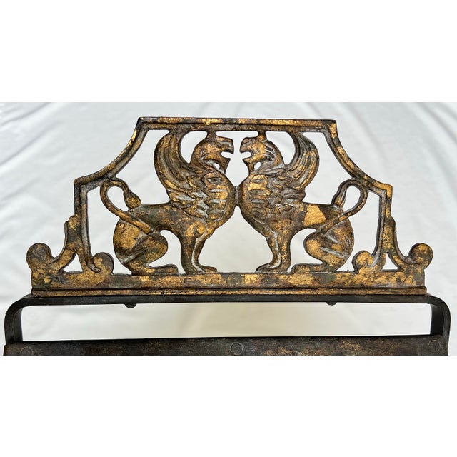Hollywood Regency Vintage Oscar Bach Style Newly Painted and Hand Gilt Iron X Base Bench/Stool Unique Home Décor" For Sale - Image 3 of 11